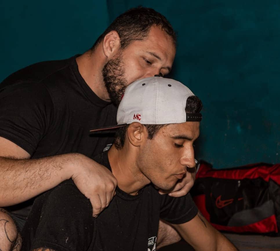 el profe Mauro y Rancho antes de la pelea